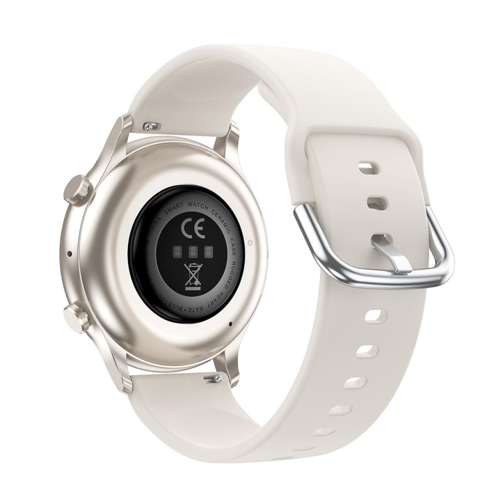 CY19 1.32 inch AMOLED Screen Silicone Strap Smart Watch, Blood Oxygen/Blood Pressure/Heart Rate(Starlight)
