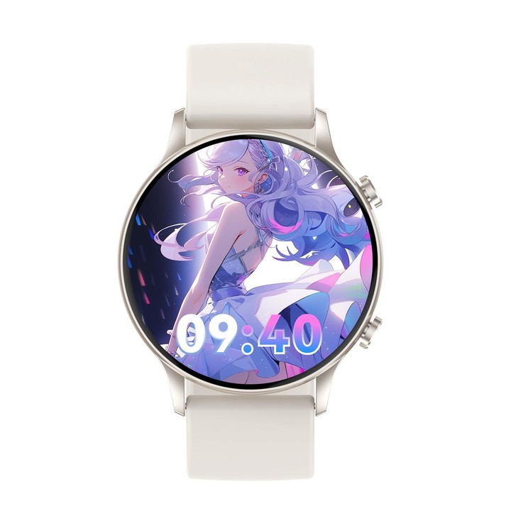 CY19 1.32 inch AMOLED Screen Silicone Strap Smart Watch, Blood Oxygen/Blood Pressure/Heart Rate(Starlight)