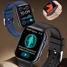 ET587 1.95 inch AMOLED Screen Smart Watch, ECG Electrocardiogram/Blood Sugar Monitoring(Blue)