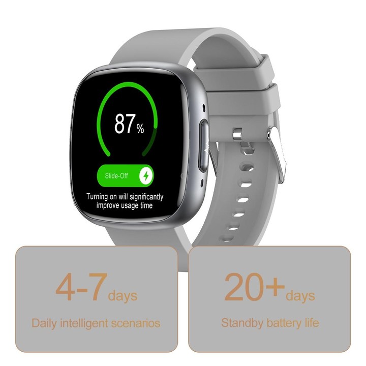 ET593 1.75 inch IPS Square Screen Smart Watch, ECG Electrocardiogram / Blood Sugar Monitoring(Red)