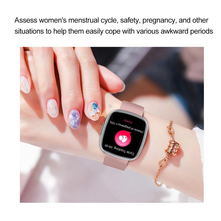 ET593 1.75 inch IPS Square Screen Smart Watch, ECG Electrocardiogram / Blood Sugar Monitoring(Pink)