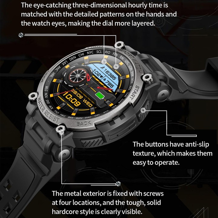 LC17 1.53 inch TFT Round Screen Sports Smart Watch, Heart Rate / Blood Oxygen / Blood Pressure(Black)