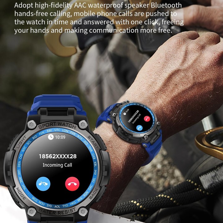 LC17 1.53 inch TFT Round Screen Sports Smart Watch, Heart Rate / Blood Oxygen / Blood Pressure(Blue)