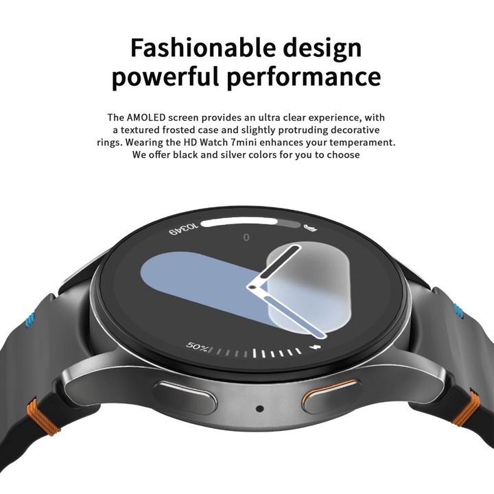 HD Watch7 mini 1.3 inch AMOLED Screen Smart Watch(Black)
