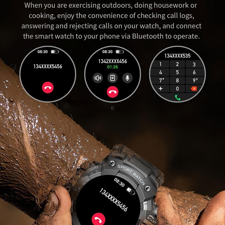 LC21 1.32 inch TFT Round Screen Sports Smart Watch Supports Blood Oxygen Monitoring/Call Reminder(Black)