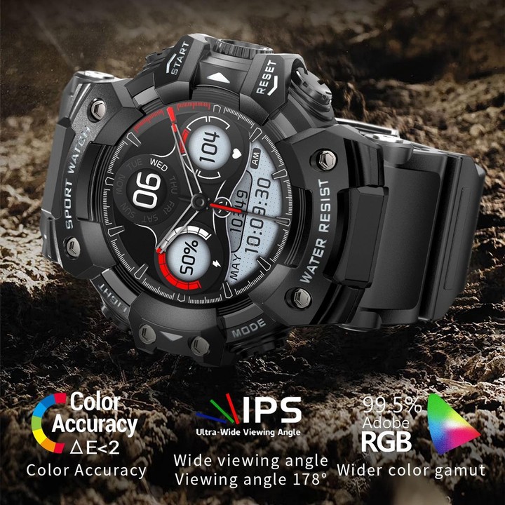 LC21 1.32 inch TFT Round Screen Sports Smart Watch Supports Blood Oxygen Monitoring/Call Reminder(Camouflage Grey)