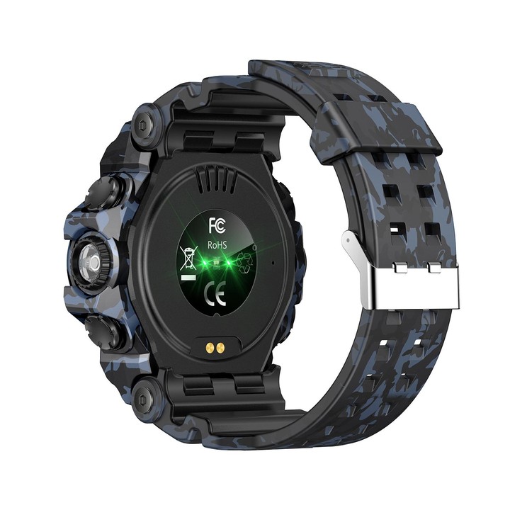 LC21 1.32 inch TFT Round Screen Sports Smart Watch Supports Blood Oxygen Monitoring/Call Reminder(Camouflage Blue)