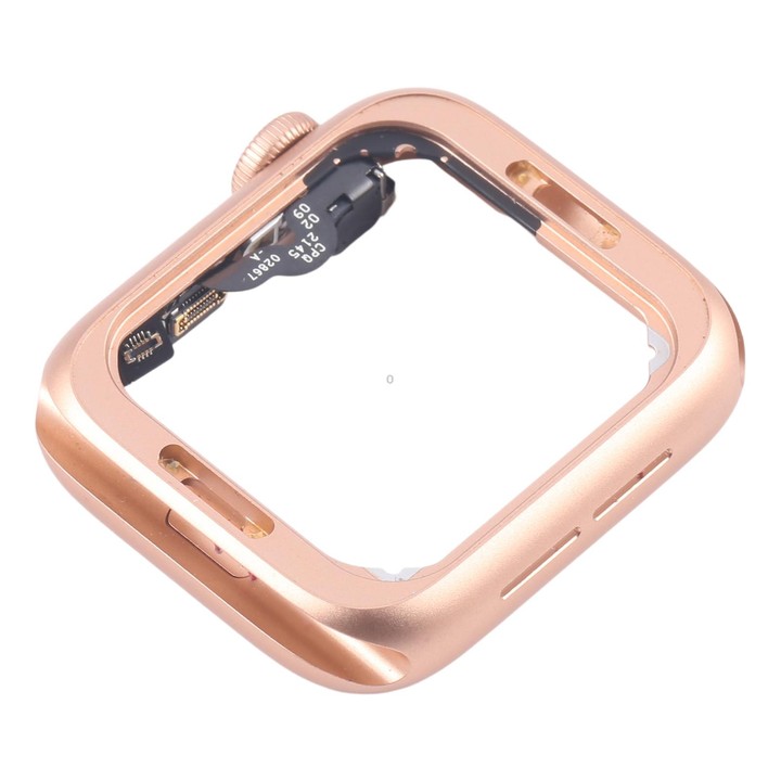 For Apple Watch Series 5 44MM LTE Aluminium Alloy Middle Frame Bezel Plate with Crown Spin Axis Flex Cable(Gold)