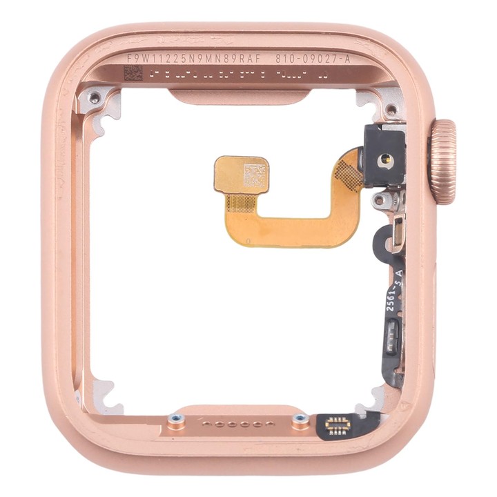 For Apple Watch Series 6 44MM LTE Aluminium Alloy Middle Frame Bezel Plate with Crown Spin Axis Flex Cable(Gold)
