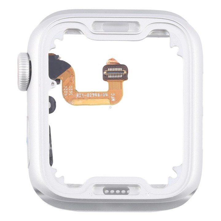 For Apple Watch Series 6 44MM LTE Aluminium Alloy Middle Frame Bezel Plate with Crown Spin Axis Flex Cable(Silver)