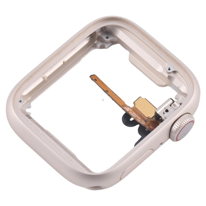 For Apple Watch Series 7 / 8 / 9 41MM LTE Aluminium Alloy Middle Frame Bezel Plate with Crown Spin Axis Flex Cable(Starlight)