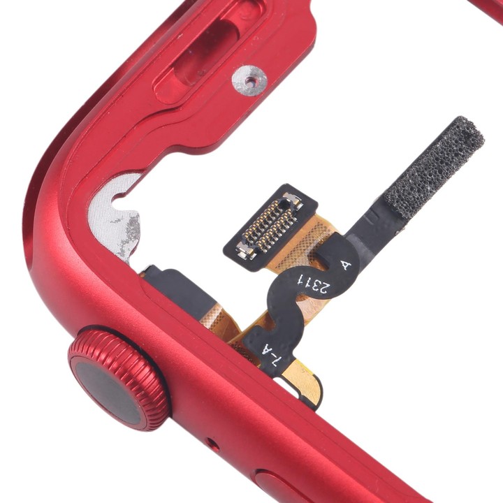 For Apple Watch Series 7 / 8 / 9 45MM LTE Aluminium Alloy Middle Frame Bezel Plate with Crown Spin Axis Flex Cable(Red)