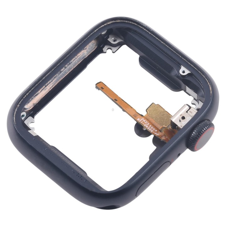 For Apple Watch Series 7 / 8 / 9 45MM GPS Aluminium Alloy Middle Frame Bezel Plate with Crown Spin Axis Flex Cable(Midnight)