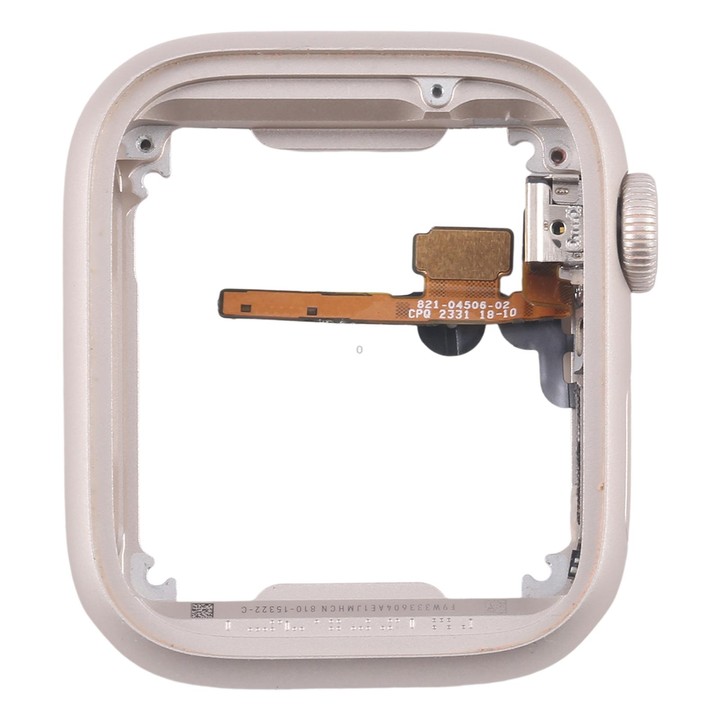 For Apple Watch Series 7 / 8 / 9 45MM GPS Aluminium Alloy Middle Frame Bezel Plate with Crown Spin Axis Flex Cable(Starlight)