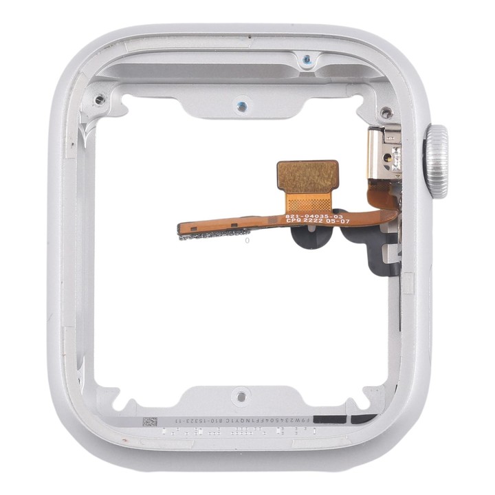 For Apple Watch Series 8 / 9 45MM LTE Aluminium Alloy Middle Frame Bezel Plate with Crown Spin Axis Flex Cable(Silver)