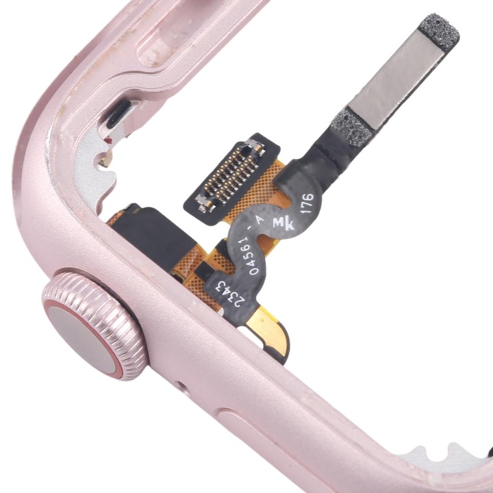 For Apple Watch Series 9 45MM LTE Aluminium Alloy Middle Frame Bezel Plate with Crown Spin Axis Flex Cable(Pink)