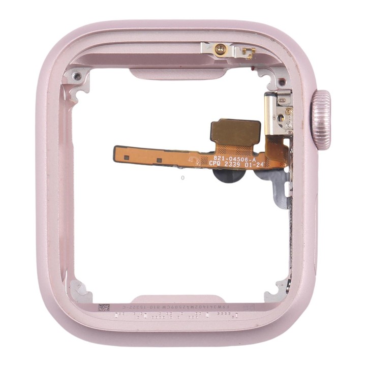 For Apple Watch Series 9 45MM LTE Aluminium Alloy Middle Frame Bezel Plate with Crown Spin Axis Flex Cable(Pink)