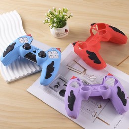 For Sony PS5 Flame Silicone Gamepad Protective Case(Pink)