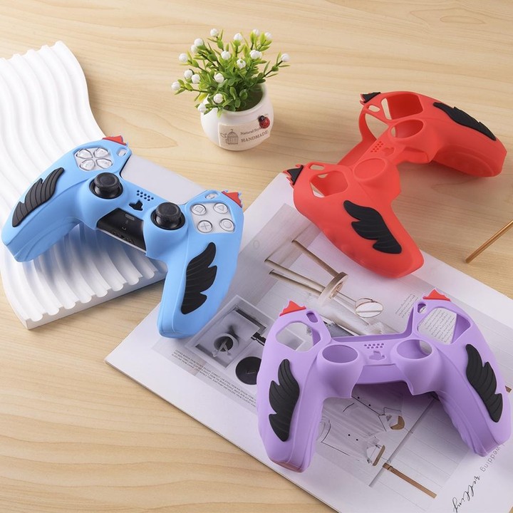 For Sony PS5 Flame Silicone Gamepad Protective Case(Red)