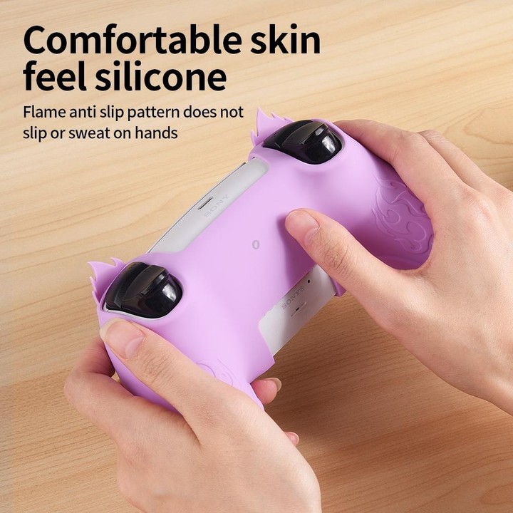 For Sony PS5 Flame Silicone Gamepad Protective Case(Blue)