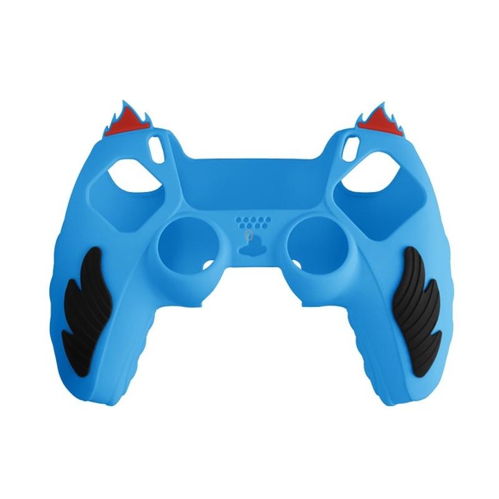 For Sony PS5 Flame Silicone Gamepad Protective Case(Blue)