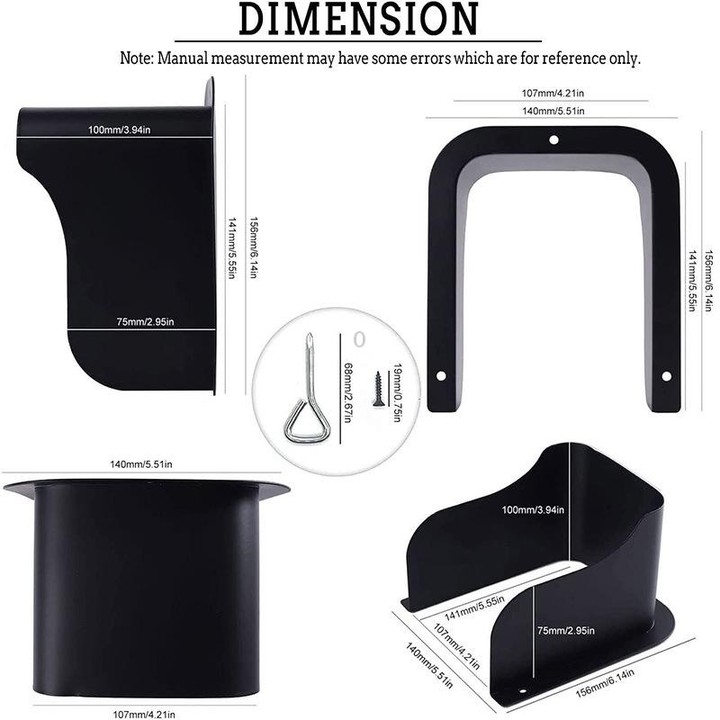 FS-2309 Outdoor Rainproof Cover for Video Doorbell Metal Wind and Sun Protection Box(Black)