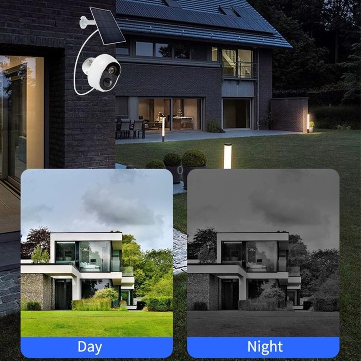 Graffit Version Home Ultra-HD Solar Panel Wireless WiFi Surveillance Camera, Memory Card:128GB(EU Plug)