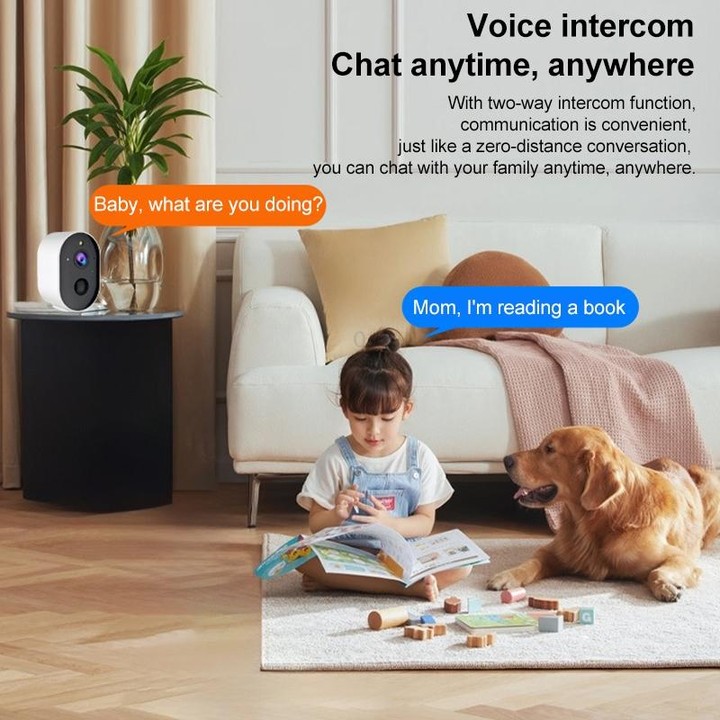 3MP Home Outdoor HD Wireless Surveillance Camera, WiFi Version+5200mAh Battery+Onecam APP(No Plug)