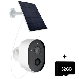 3MP Graffit Version Outdoor HD Solar Panel Wireless WiFi Surveillance Camera, Memory Card:32GB(US Plug)