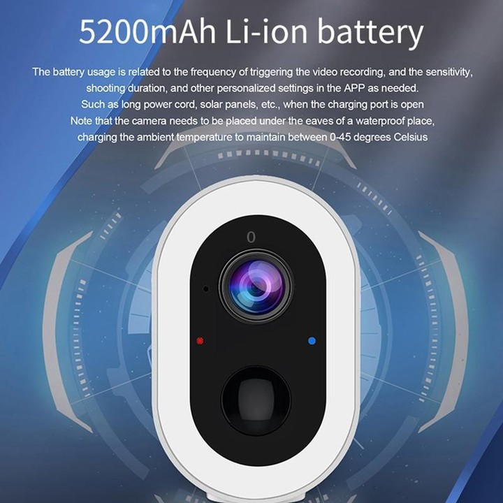 WiFi Tuya Smart Version HD Low Power Consumption Battery Camera, US Plug, Memory Card:Without Memory(Grey)