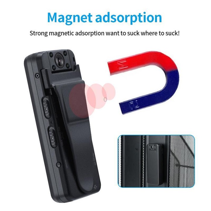 Z7 1080P HD Night Vision Magnetic Video Recorder with Back Clip(Black)