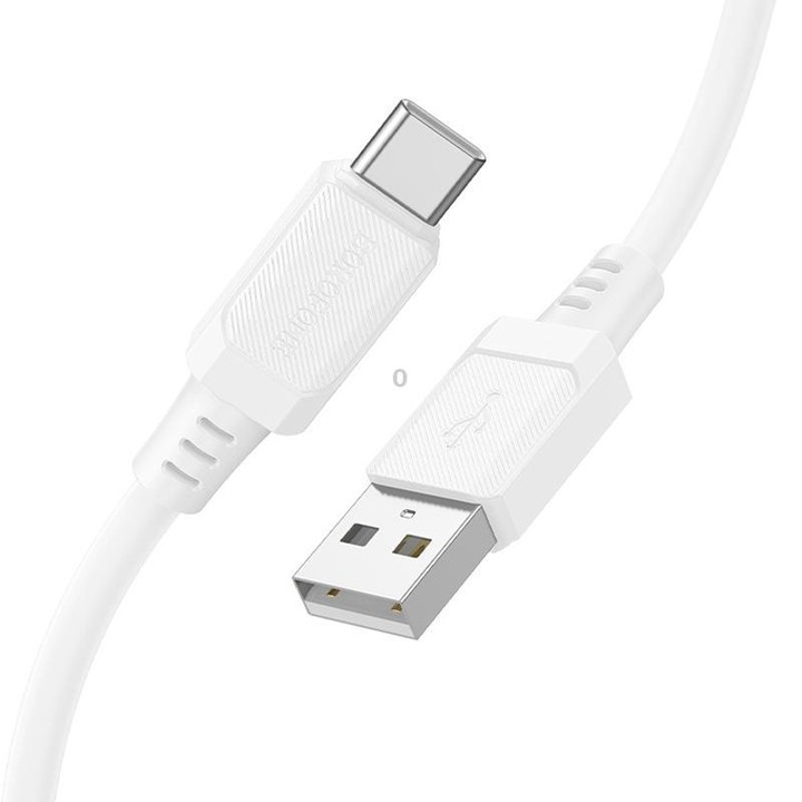 Borofone BX115 Lotto 3A USB to Type-C Charging Cable, Length: 1m(White)