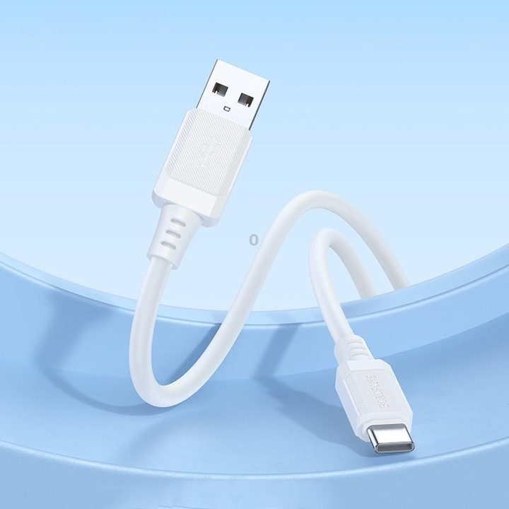 Borofone BX115 Lotto 3A USB to Type-C Charging Cable, Length: 1m(White)