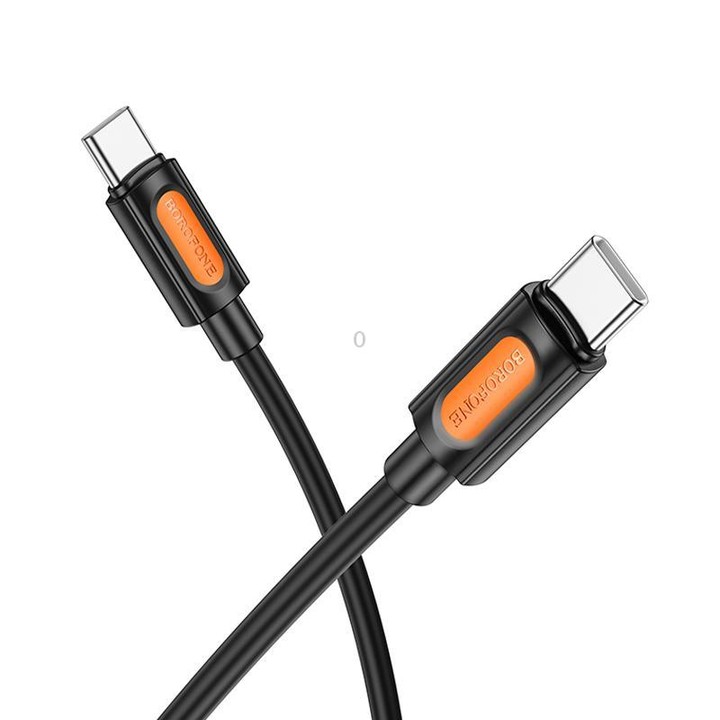 Borofone BX114 Structure PD60W Type-C to Type-C Fast Charging Data Cable, Length: 1m(Black)
