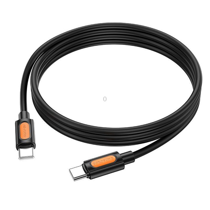 Borofone BX114 Structure PD60W Type-C to Type-C Fast Charging Data Cable, Length: 1m(Black)