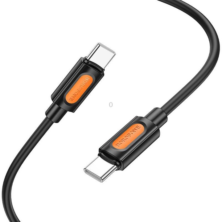 Borofone BX114 Structure PD60W Type-C to Type-C Fast Charging Data Cable, Length: 1m(Black)
