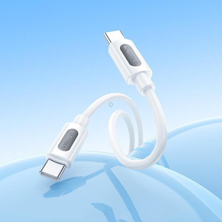Borofone BX114 Structure PD60W Type-C to Type-C Fast Charging Data Cable, Length: 1m(Black)