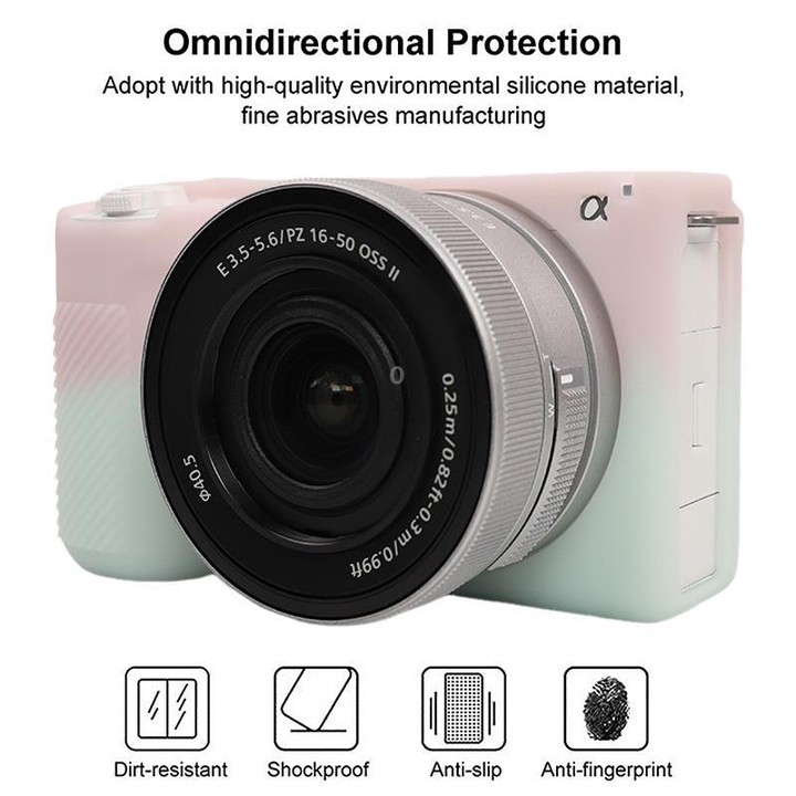 For Sony ZV-E10 II / ZV-E10M2 Glossy Soft Silicone Protective Case(Jelly Pink Green)