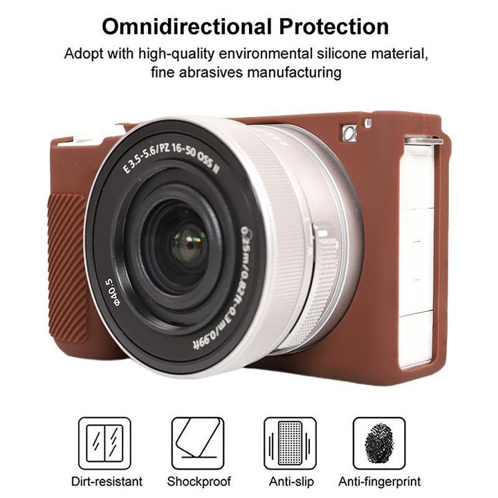 For Sony ZV-E10 II / ZV-E10M2 Glossy Soft Silicone Protective Case(Coffee)