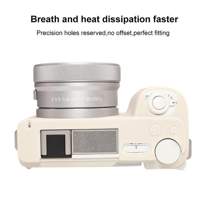 For Sony ZV-E10 II / ZV-E10M2 Glossy Soft Silicone Protective Case(Beige)