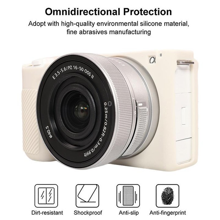 For Sony ZV-E10 II / ZV-E10M2 Glossy Soft Silicone Protective Case(Beige)