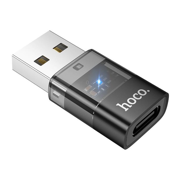 hoco UA36C USB Male to USB-C / Type-C Female OTG Transparent Adapter(Black)