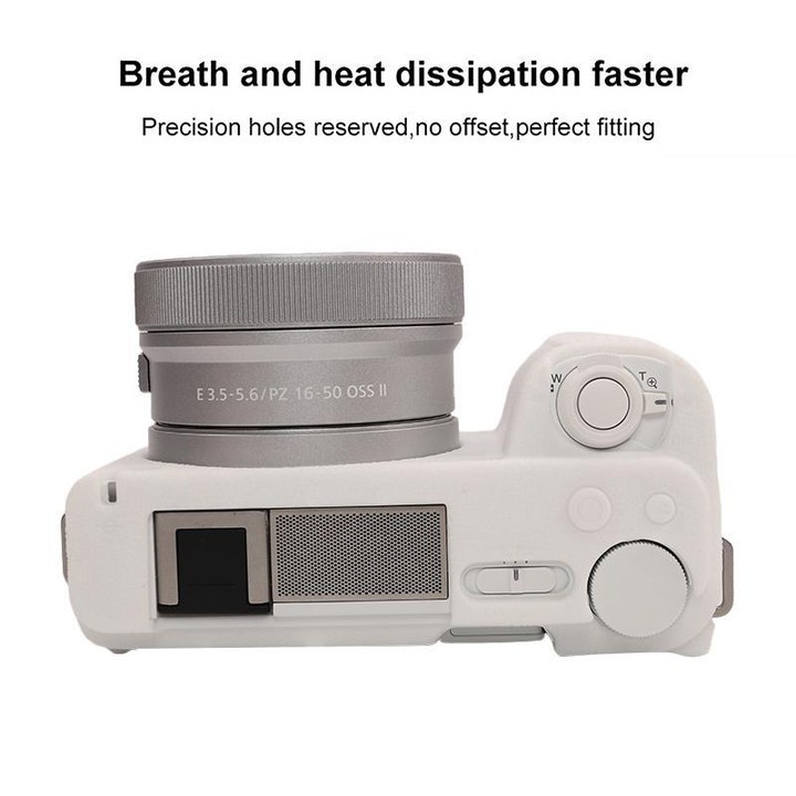 For Sony ZV-E10 II / ZV-E10M2 Litchi Texture Soft Silicone Protective Case(White)
