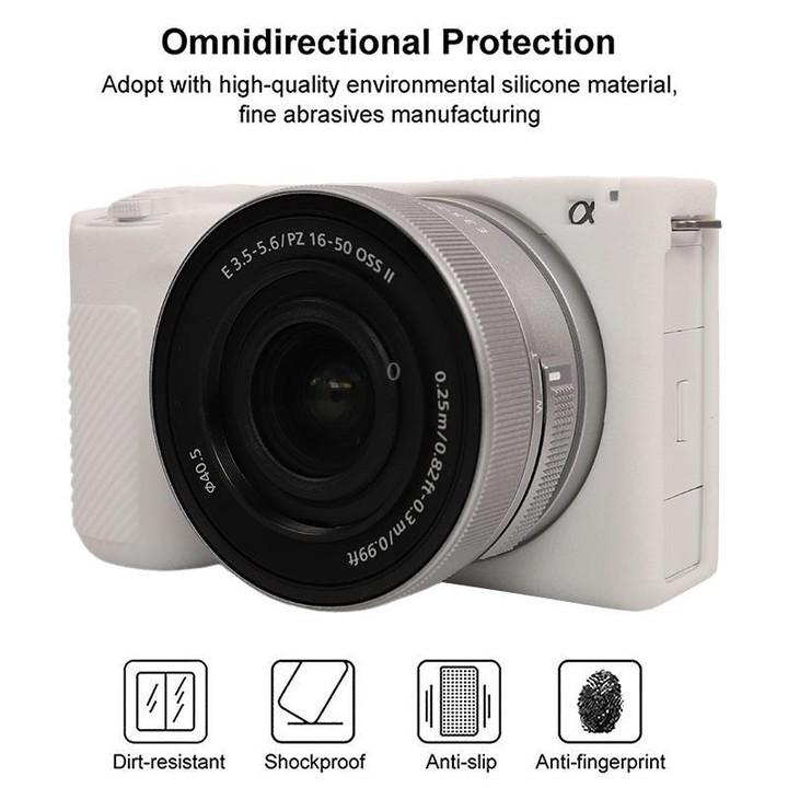For Sony ZV-E10 II / ZV-E10M2 Litchi Texture Soft Silicone Protective Case(White)