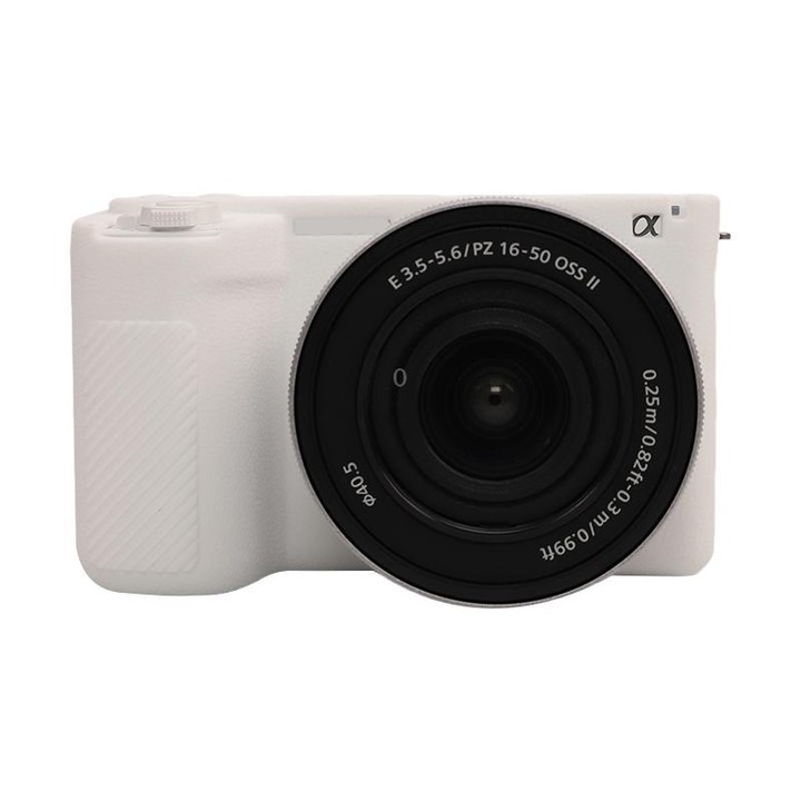 For Sony ZV-E10 II / ZV-E10M2 Litchi Texture Soft Silicone Protective Case(White)