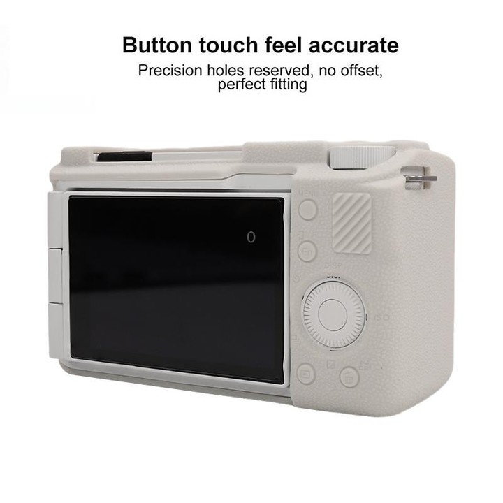For Sony ZV-E10 II / ZV-E10M2 Litchi Texture Soft Silicone Protective Case(White)