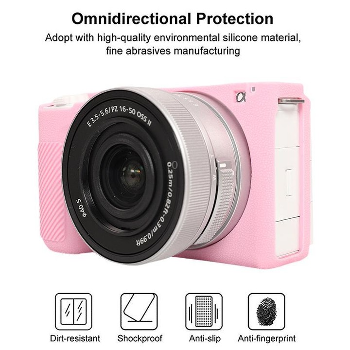 For Sony ZV-E10 II / ZV-E10M2 Litchi Texture Soft Silicone Protective Case(Pink)