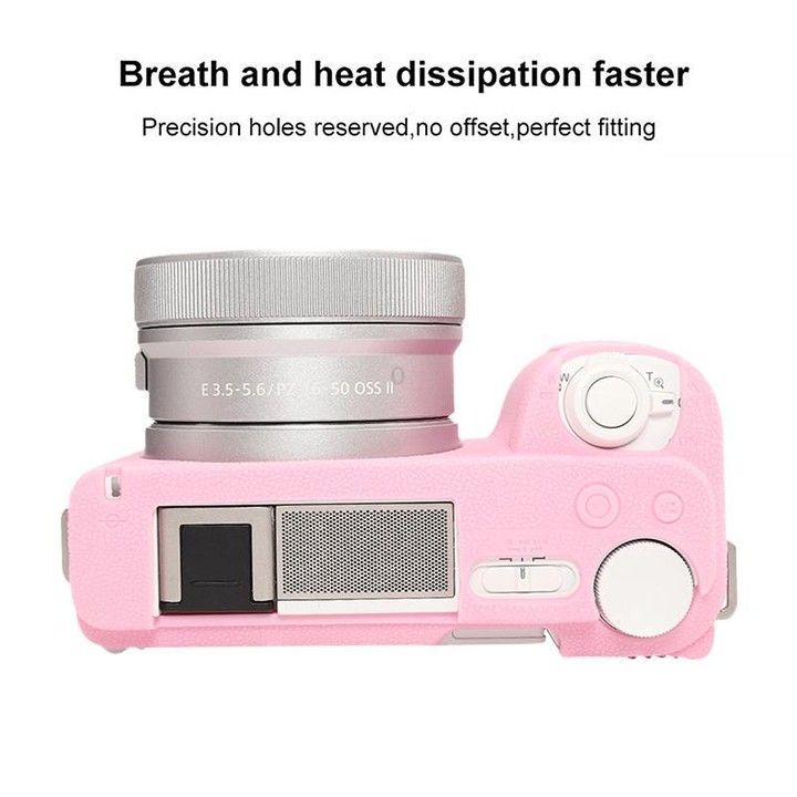 For Sony ZV-E10 II / ZV-E10M2 Litchi Texture Soft Silicone Protective Case(Pink)