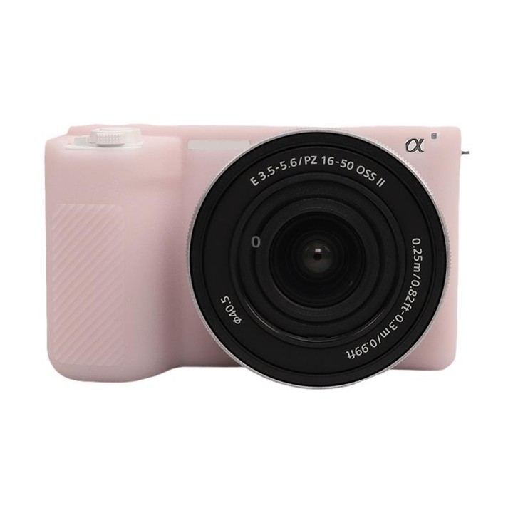For Sony ZV-E10 II / ZV-E10M2 Litchi Texture Soft Silicone Protective Case(Jelly Pink)
