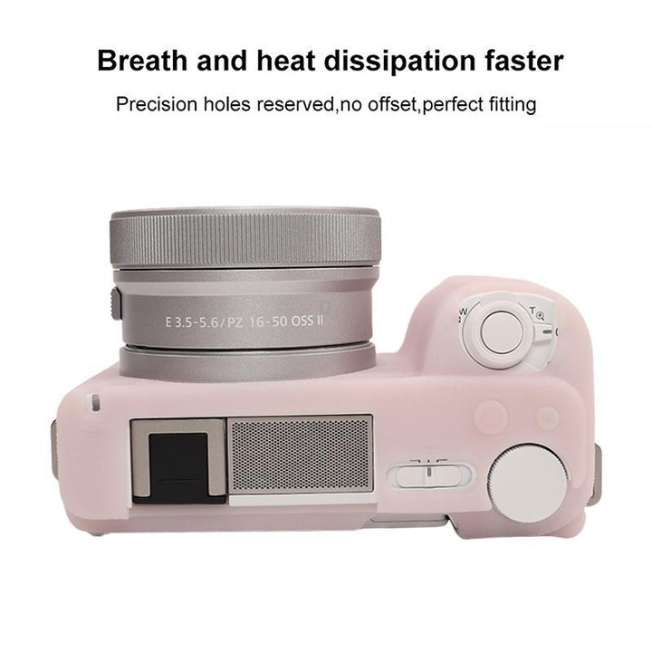 For Sony ZV-E10 II / ZV-E10M2 Litchi Texture Soft Silicone Protective Case(Jelly Pink)